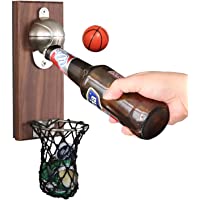 BelonLink Abrebotellas de Pared vintage- Abridor de Botellas de Madera con Estilo Retro- Magnético Gorra de baloncesto…